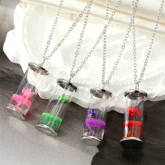 fashion daisy wish bottle pendant color flower glass bottle collarbone chain