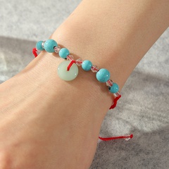 fashion contrast color blue turquoise red rope bracelet wholesale