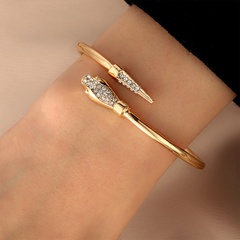 Fashion snake-shaped diamond-encrusted simple metal bracelet jewelry