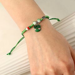 fashion green frog leaf pendant simple cute bracelet jewelry wholesale