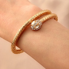 women's alloy snake-shaped geometric diamond fashion adjustable bracelet jewelry