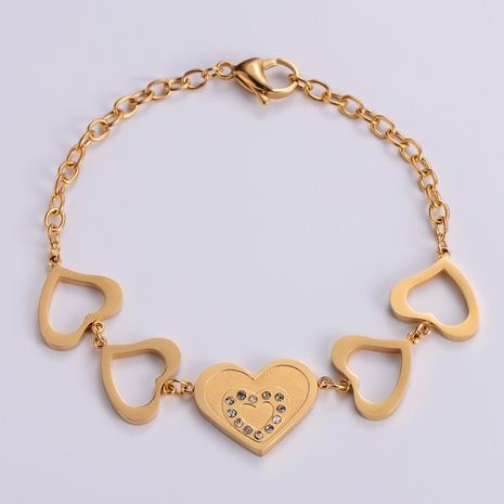 fashion titanium steel heart-shaped bracelet simple hollow bracelet's discount tags
