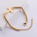 fashion titanium steel bracelet simple inlaid diamond cross bracelet NHON666984picture8