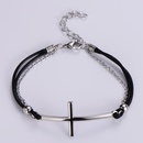 hiphop simple pendentif couple acier titane bracelet croix noirepicture8