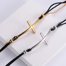 hiphop simple pendentif couple acier titane bracelet croix noirepicture11