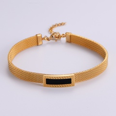 bracelet en acier au titane à la mode bracelet en or 18 carats plaqué simple