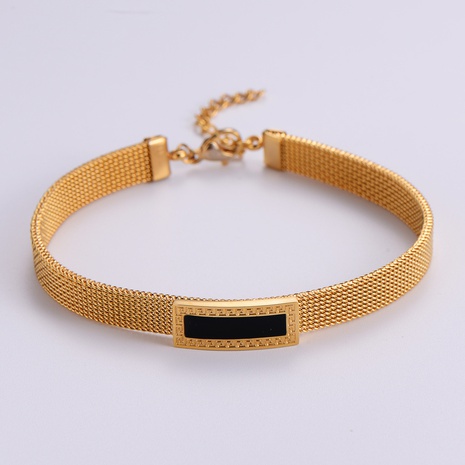 fashion titanium steel bracelet simple plated 18K gold bracelet's discount tags