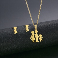 New Family Members Gold Plated Drip Oil Stainless Steel Set Wholesale