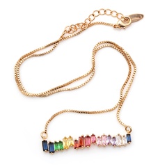 New fashion simple colorful zircon pendant crystal necklace