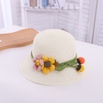 fashion contrast color flower decoration summer baby sun hat travel beach sun straw hatpicture13