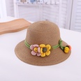 fashion contrast color flower decoration summer baby sun hat travel beach sun straw hatpicture15