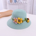 fashion contrast color flower decoration summer baby sun hat travel beach sun straw hatpicture16