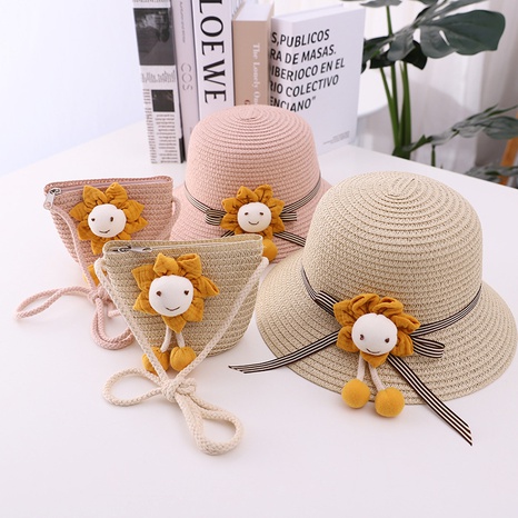 fashion flower decoration Children's hats beach hat casual fisherman hat wholesale NHCOY667167's discount tags