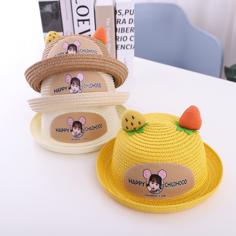 fashion summer children's straw sun hat top hat baby sunscreen cool hat  NHCOY667171's discount tags