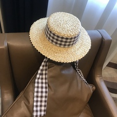Straw beach hat straw hat women's summer British top hat sun hat