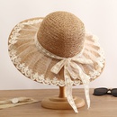 simple straw hat lace bows hat female sunshade French ladies top hatpicture7