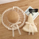 simple straw hat lace bows hat female sunshade French ladies top hatpicture8
