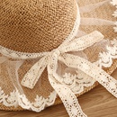 simple straw hat lace bows hat female sunshade French ladies top hatpicture10