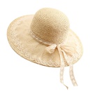 simple straw hat lace bows hat female sunshade French ladies top hatpicture11