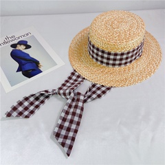 Straw beach hat straw hat women's summer British sunscreen top hat