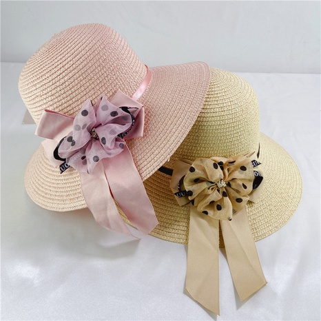 Fisherman hat breathable bow hat summer big brim straw hat NHCOY667248's discount tags