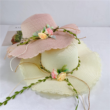 Summer flower straw hat female foldable wave edge big brim sun hat  NHCOY667249's discount tags