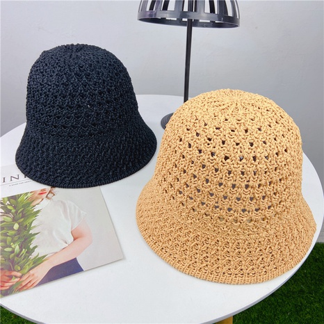 Korean hollow woven fisherman hat women's summer breathable sunscreen hat  NHCOY667259's discount tags