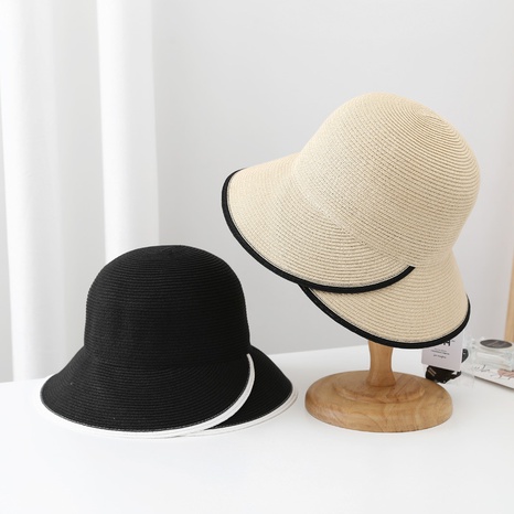 simple open brim ladies elegant foldable basin hat fisherman hat straw hat NHCOY667280's discount tags