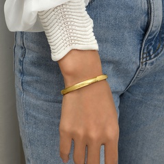 Simple New Stainless Steel Electroplating 18K Gold Geometric Bracelet