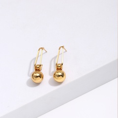 simple new style copper electroplating 18K gold ball earrings