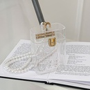 Acrylic pearl shoulder new fashion transparent lipstick small square bag 951355cmpicture8