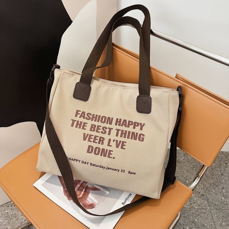 Large-capacity canvas new student bag female shoulder oblique bag 37*11*31cm's discount tags