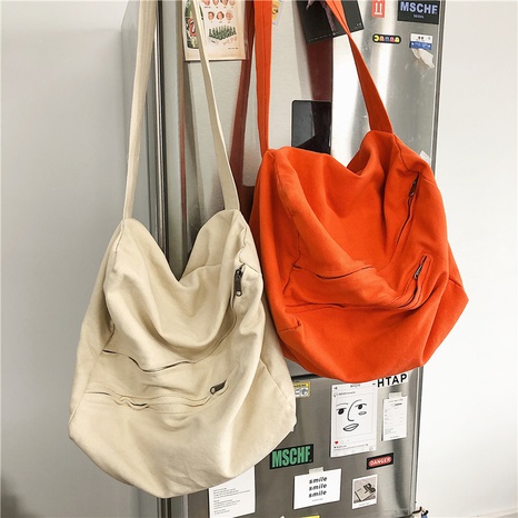 canvas retro shoulder casual simple large-capacity student messenger bag34*26*24cm's discount tags