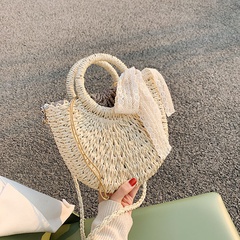 woven bucket women's spring and summer fashion simple shoulder bag24*19*7cm