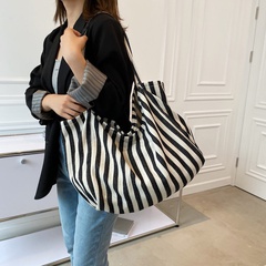 simple retro striped women's large-capacity shoulder bag 63*30*25cm