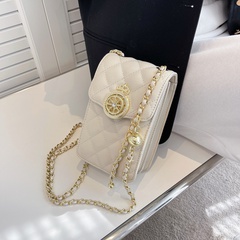 women's new messenger Lingge chain fashion shoulder bag12.5*19*7.5cm