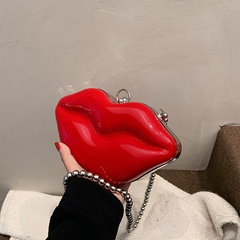 Transparent new fashion women's pearl chain messenger women's jelly bag21*12*6cm