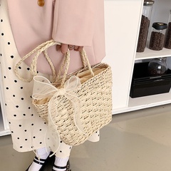 hand-woven women's new spring messenger beach straw bag33*22*10cm