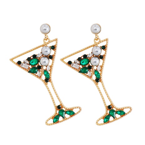 Retro exaggerated geometric champagne glasses drop earrings wholesale's discount tags