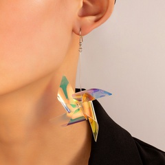 fashion laser acrylic windmill color sequins irregular earrings