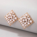 fashion geometric square pearl inlaid alloy geometric stud earringspicture7