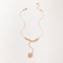 Collier monocouche perl en alliage avec pendentif feuille de modepicture10
