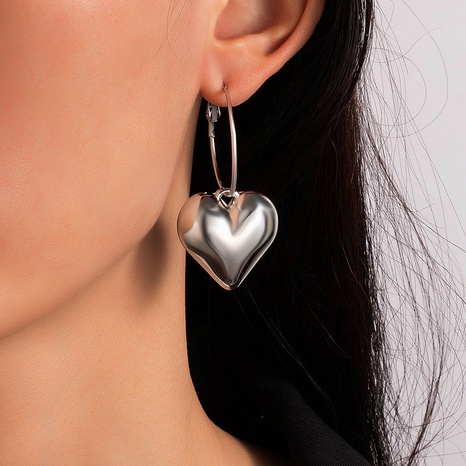 fashion solid color geometric Heart-shaped alloy Earrings wholesale's discount tags