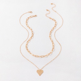Simple Fashion Geometric Heart Alloy Multilayer Necklacepicture10
