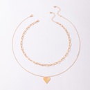 Simple Fashion Geometric Heart Alloy Multilayer Necklacepicture11