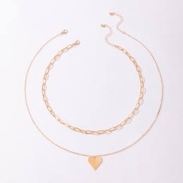 Simple Fashion Geometric Heart Alloy Multilayer Necklacepicture11