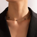 Simple Beaded Alloy Single Layer Geometric Hollow Necklacepicture5