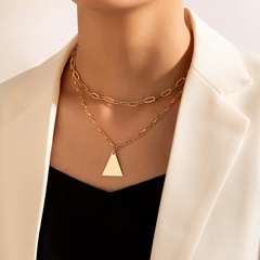 Fashion Triangle Chain Double Layer Geometric Necklace