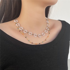 Bohemian multi-layer Miyuki bead pearl necklace