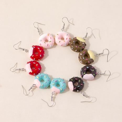 cute creative colorful donut-shaped resin earrings wholesale's discount tags